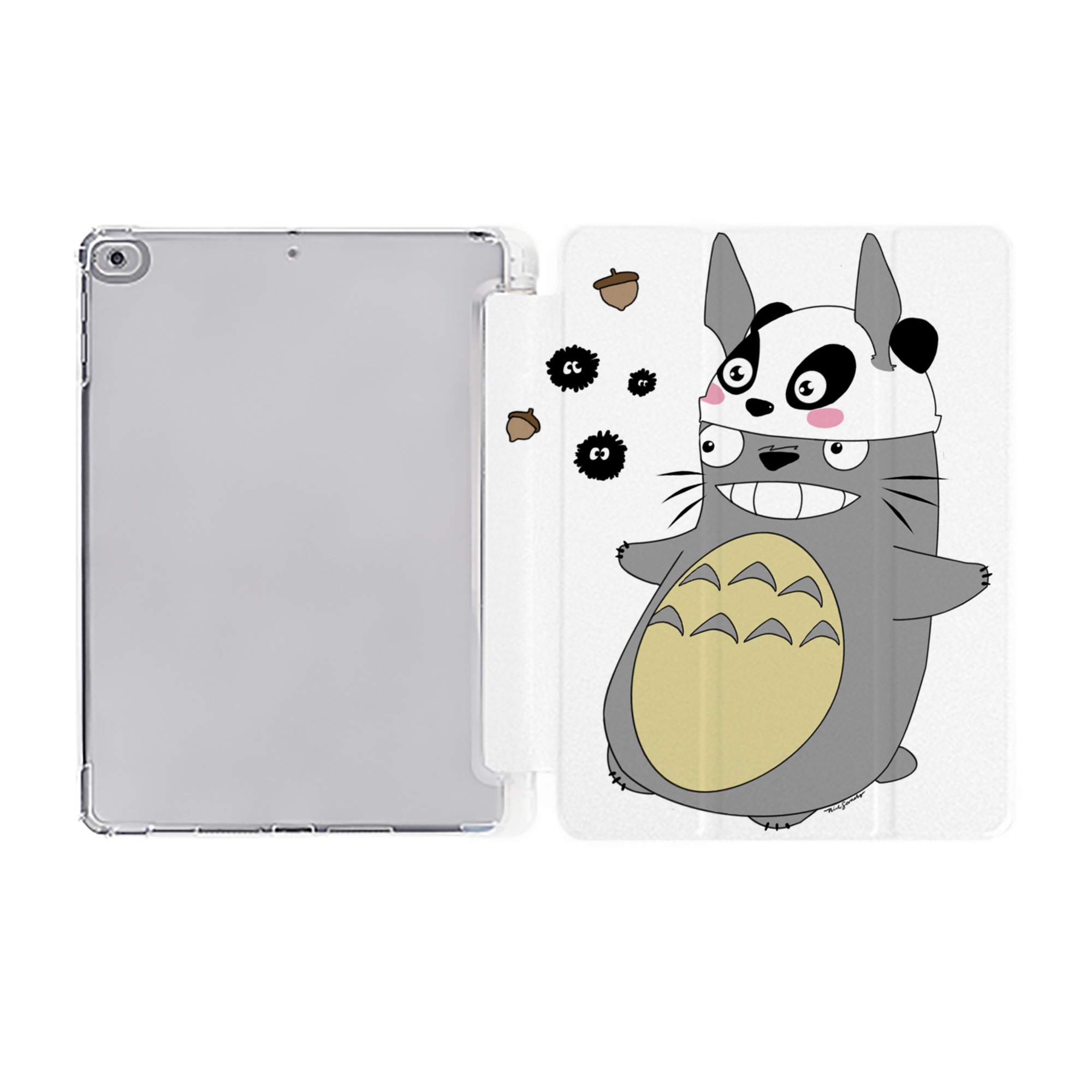 （画像用） となりのトトロ 草壁メイ 草壁サツキ My Neighbor Totoro Satsuki Kusakabe Mei Kusakabe IPad ケース ペン収納付き 三つ折りスタンド PUレザー×シリコン 対応機種9.5/10.5/10.9インチ
